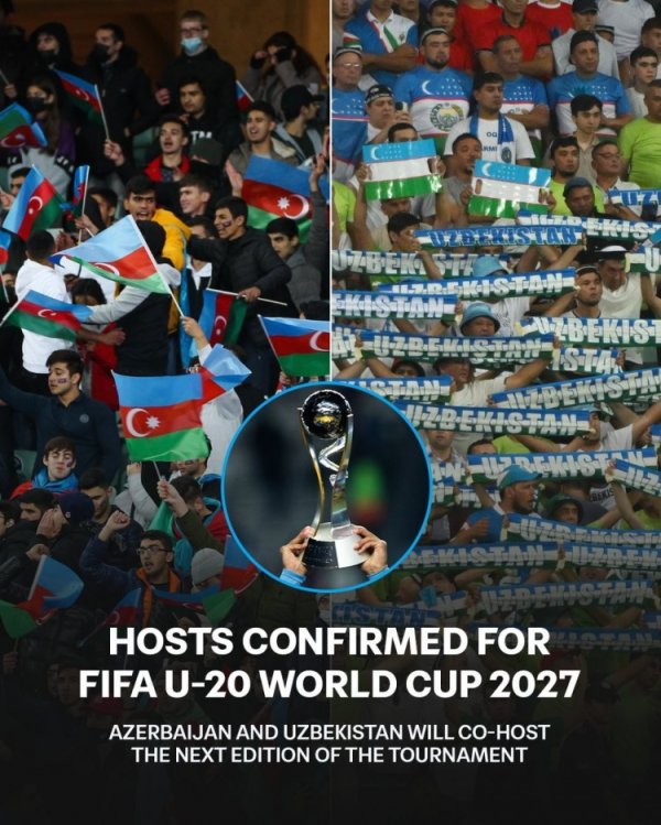 FIFA官方：阿塞拜疆与乌兹别克斯坦将连续把持2027年U20寰球杯