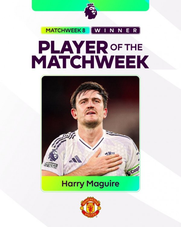 双红会绝杀！马奎尔当选英超官方第8轮最好球员