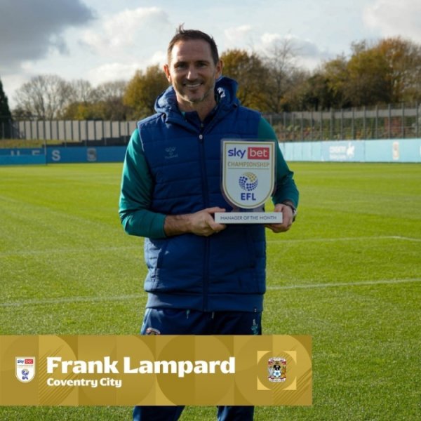 战绩5胜1负！兰帕德当选英冠10月最好诠释